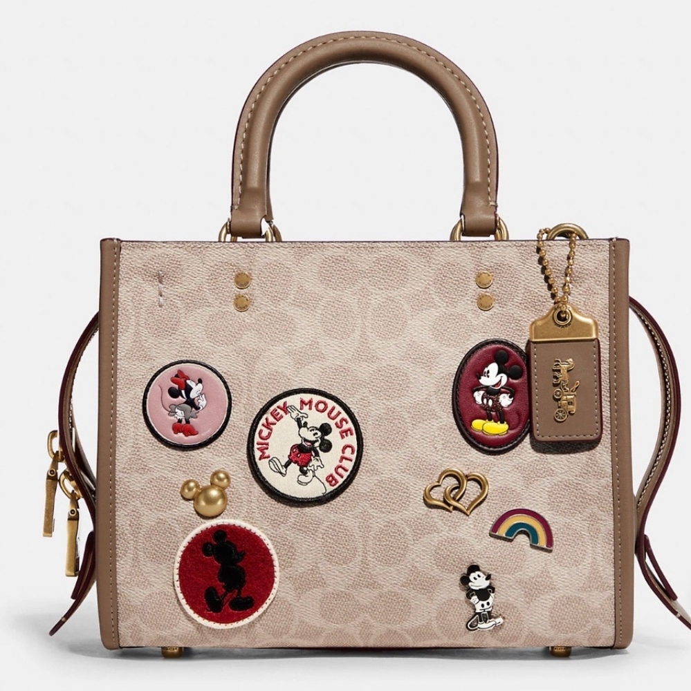COACH C6105 Disney X Coach Rogue 25 In Signature Canvas With Patches NWT